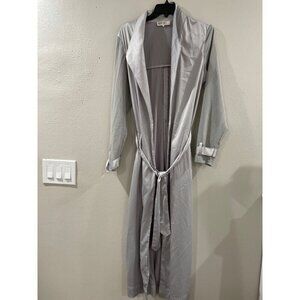 House of  London Cardigan Womens Robe overcoat Belt Pockets Metallic Gray sz S